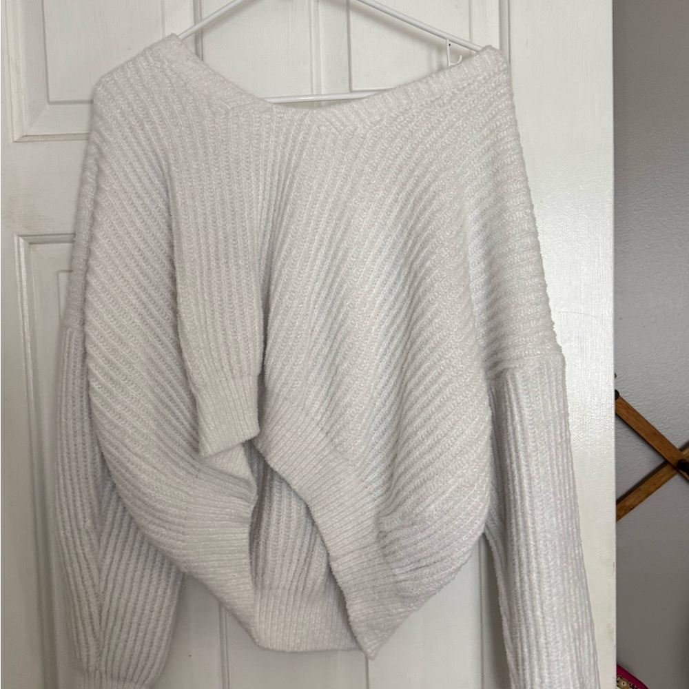 SHEIN Off-the-Shoulder Cream Sweater